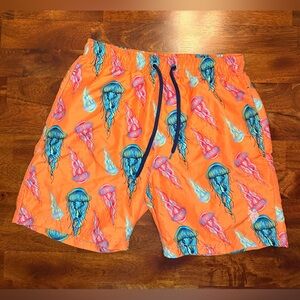 U.S. Polo Assn Jellyfish Swim Trunks Orange Mens Small